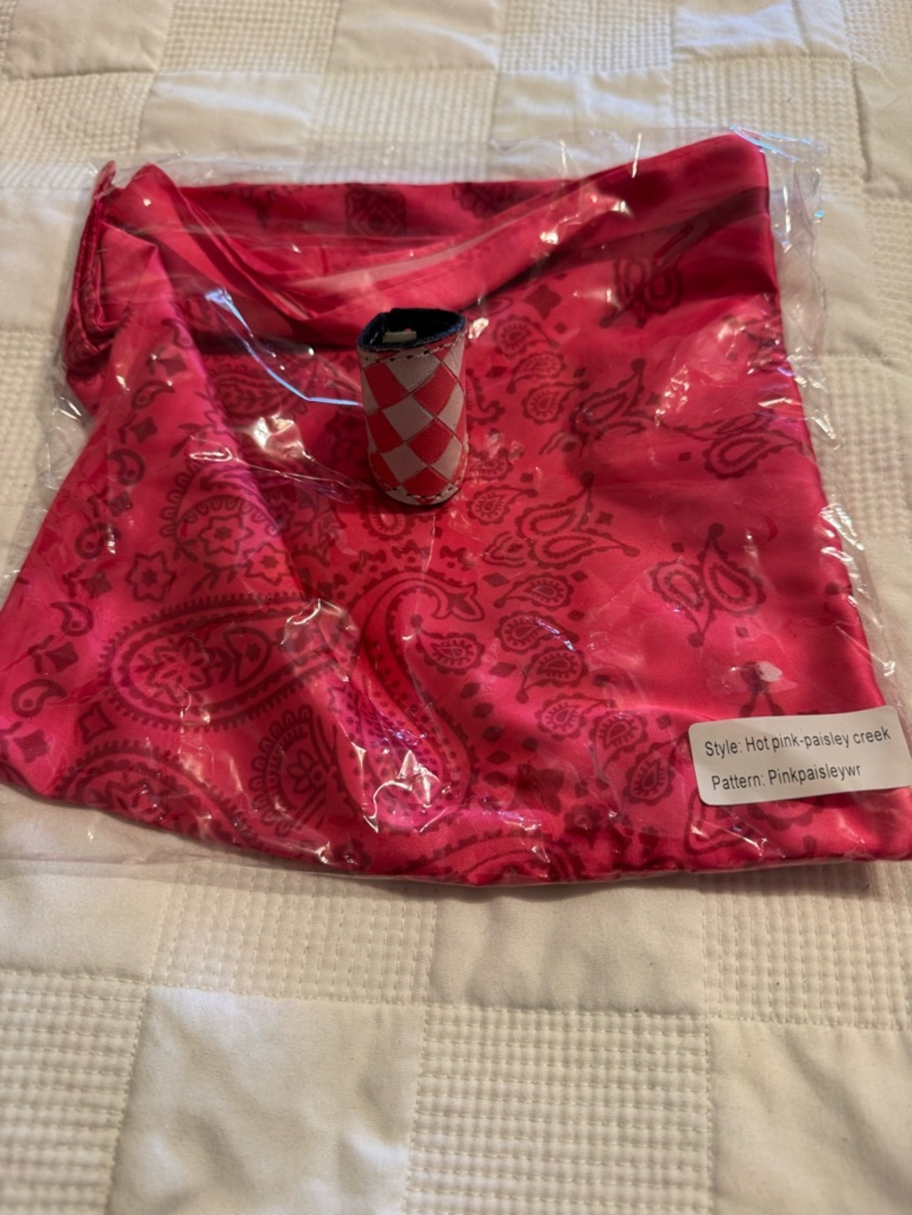 Hot Pink Paisley Wild Rag w holder